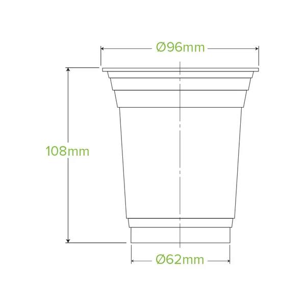 Takeaway Cold Cup 420ml BioCup Clear Green Stripe