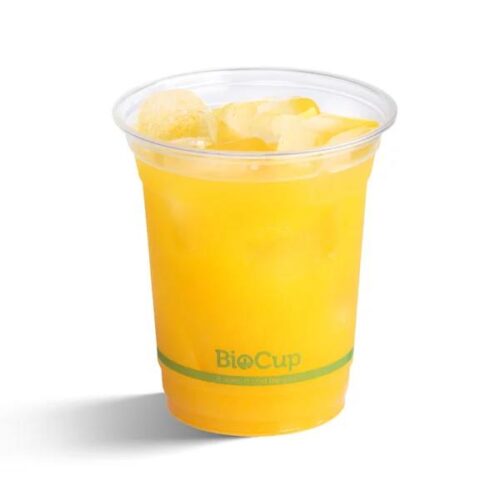 Takeaway Cold Cup 420ml BioCup Clear Green Stripe