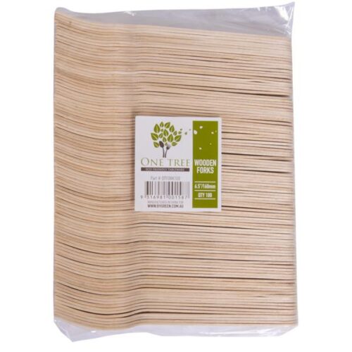 One Tree Wooden Disposable Fork PK100