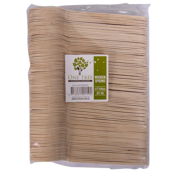 One Tree Wooden Disposable Spoon PK 100