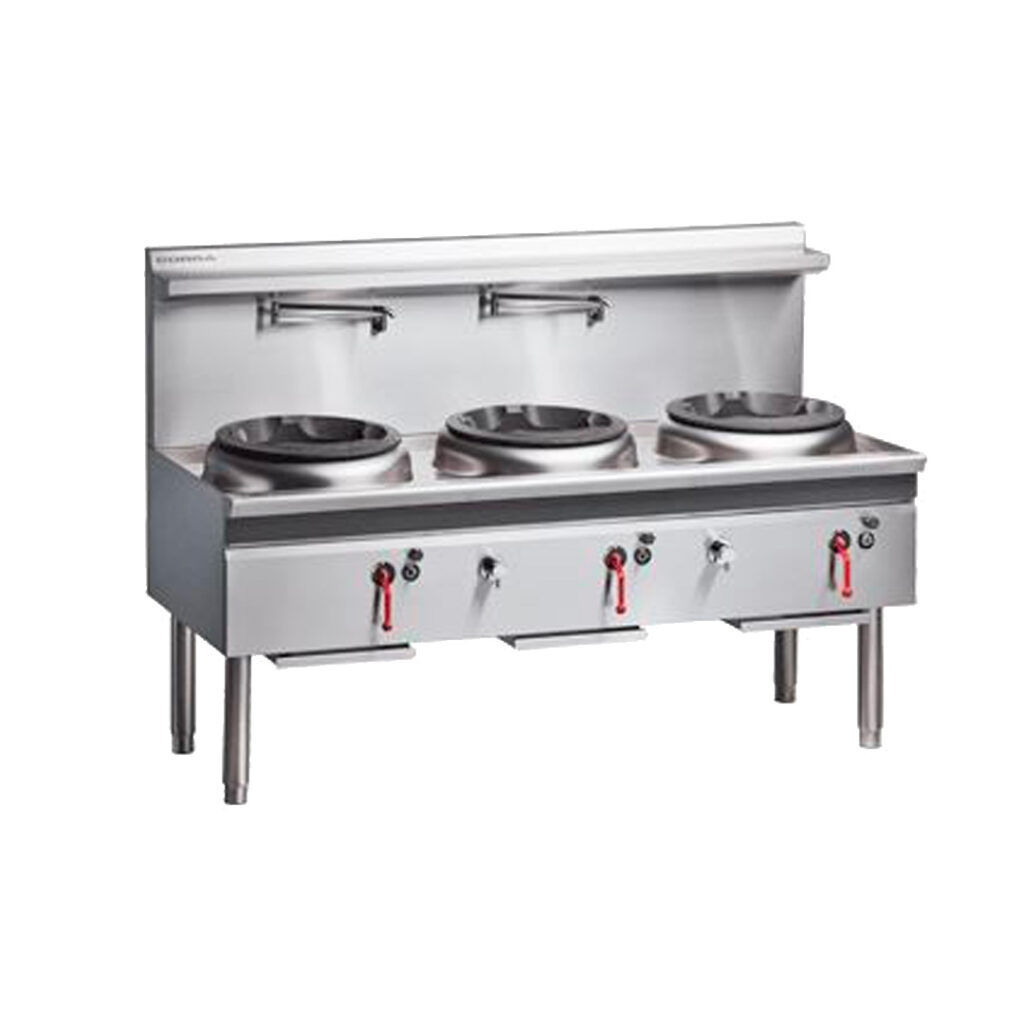 COBRA Gas Waterless Wok 3 x Chimney Burners 1800mm CW3H-CCC