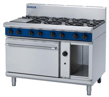 BLUE SEAL Dual Fuel Electric Convection Oven,8 Gas Burners 1200mm GE58D