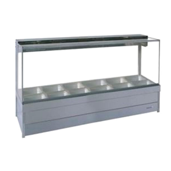 ROS26 ROBAND Hot Food Display Bar Square Glass - 6 Bays 2005mm S26