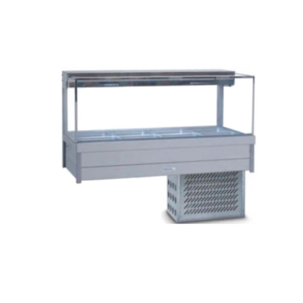 ROSRX24RD ROBAND Cold Food Display Bar Square Glass - 4 Bays 1355mm SRX24RD