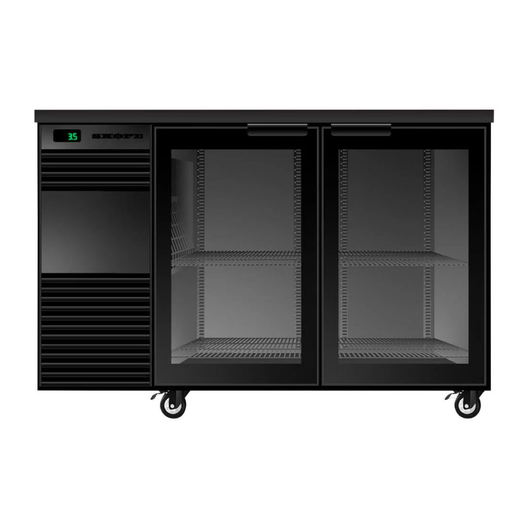 SKOPE BackBar Display Fridge 2 Doors 380L1480mm BB.2.GSW Black