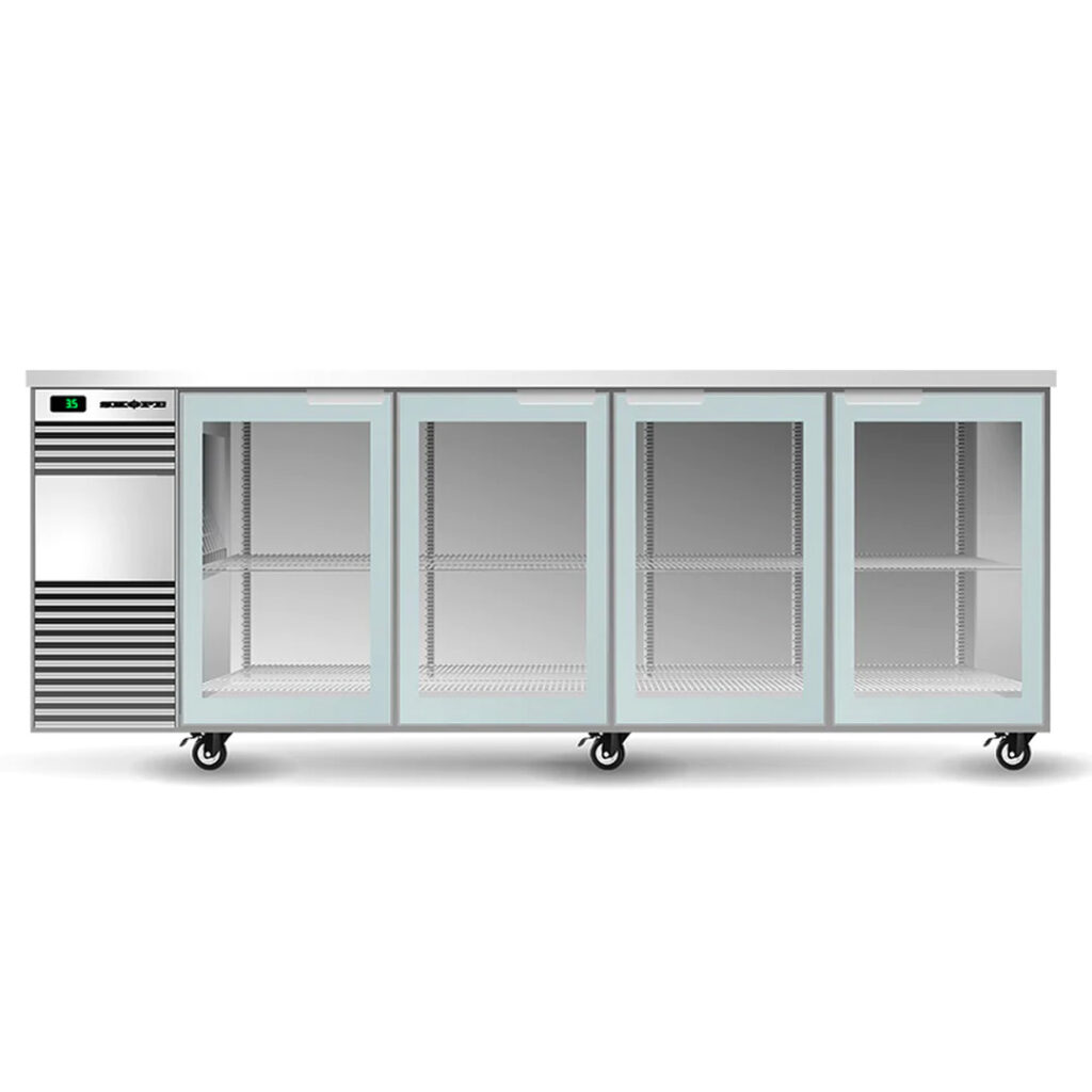 SKOPE BackBar Display Fridge 4 Doors 780L 2600mm BB.4.GSW White
