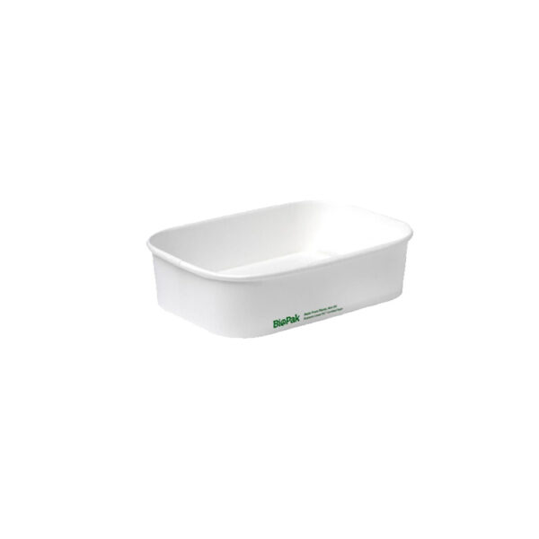 BIOBBLB500W Rectangular Takeaway Base 500ml with Lining (300gsm) BioBoard White