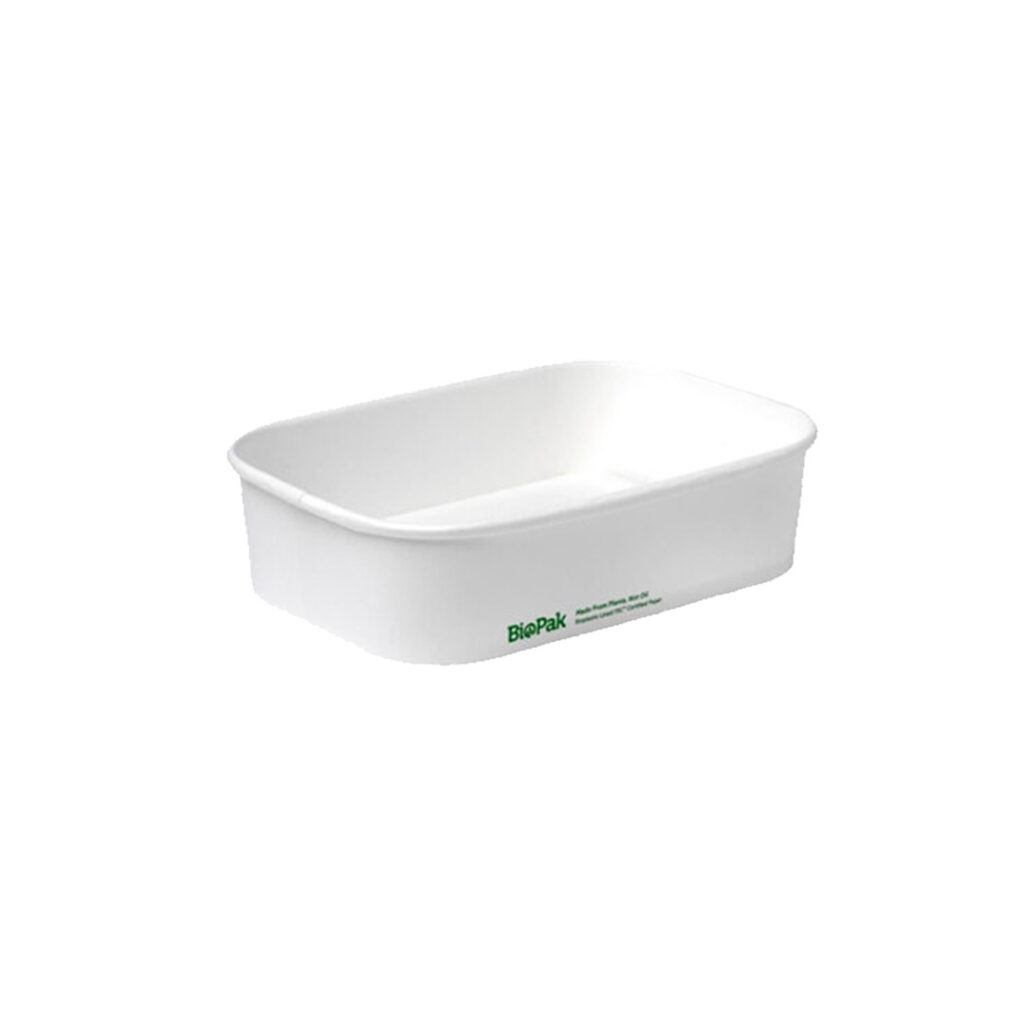 Rectangular Takeaway Base 650ml with Lining (300gsm) BioBoard White
