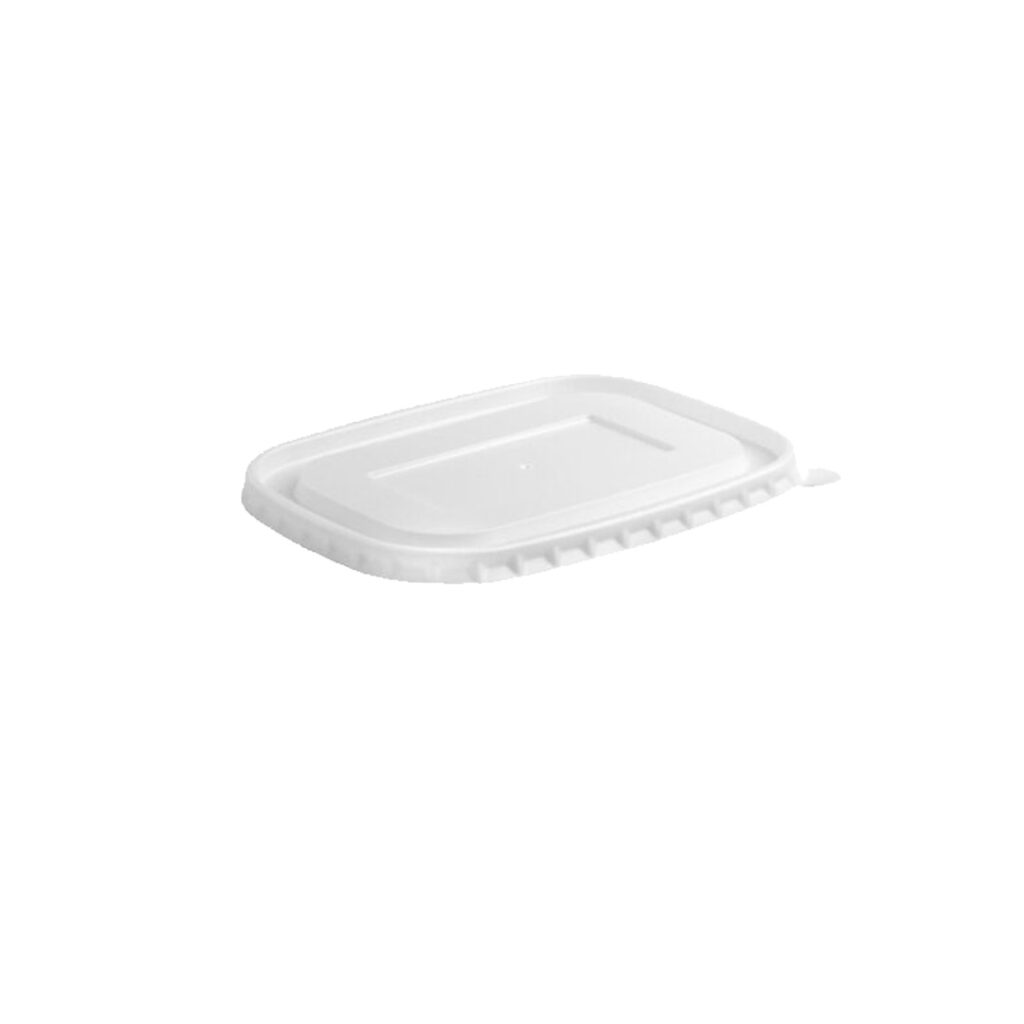 Lid CPLA Suits 500-1000ml BioBoard Rectangular Takeaway Base - White