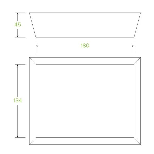 Takeaway Food Tray #3 180x134x45mm BioBoard Kraft