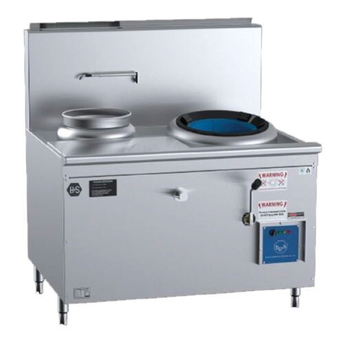 B+S Black Series Waterless Single Hole Hipac Wok w/ Left Rear Pot 135Mj/h NG 140Mj/h LPG
