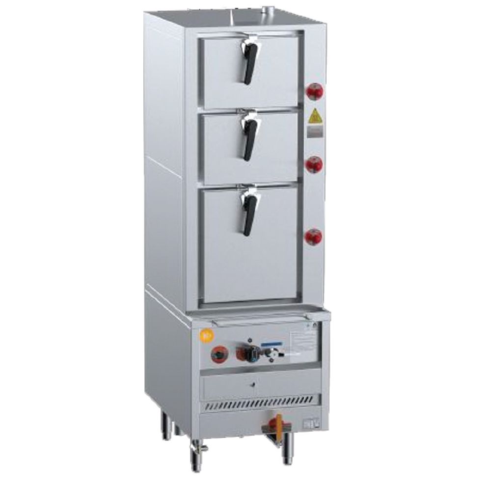 B+S K+ Series Triple Deck Steamer Including Filter 600mm 90Mj/h NG/LPG