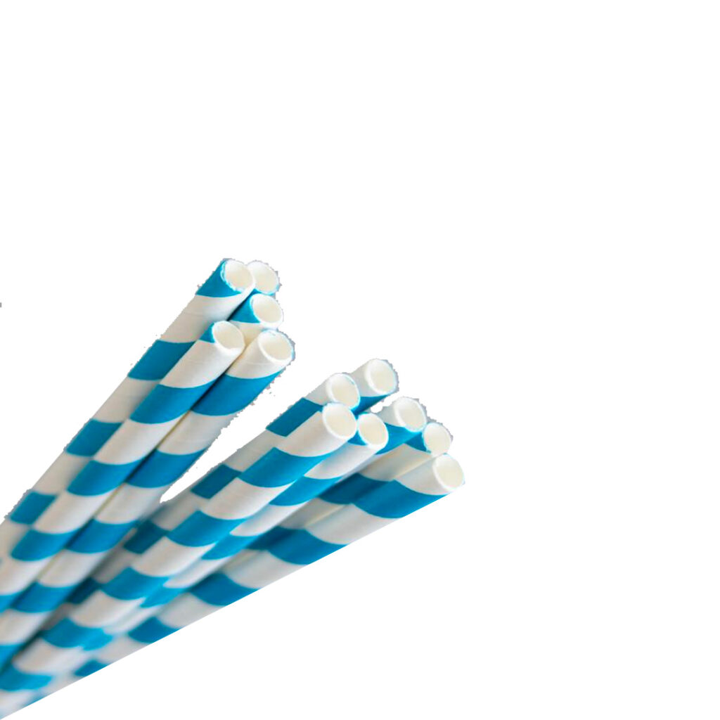 Straw Regular 200mm (6mm) 3 Ply Blue & White Stripe