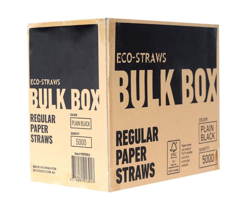 Straw Regular 200mm (5mm) 3 Ply Black