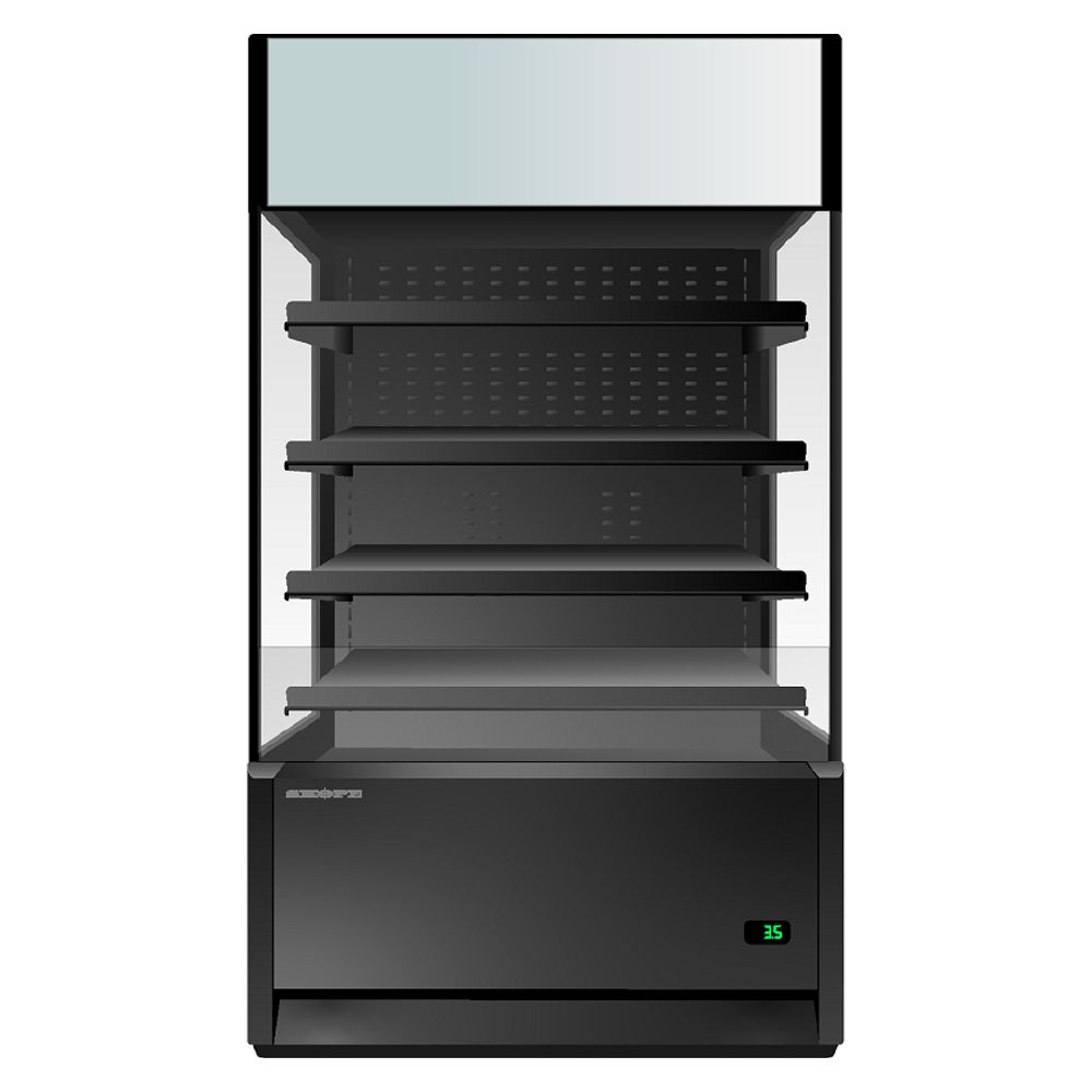 SKOPE Open Deck Upright Display Fridge 1025L 1272mm Black OD1100N.LS