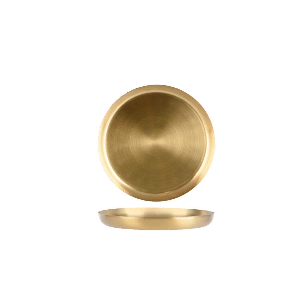Round Serving Tray Satin Brass 265x30mm
