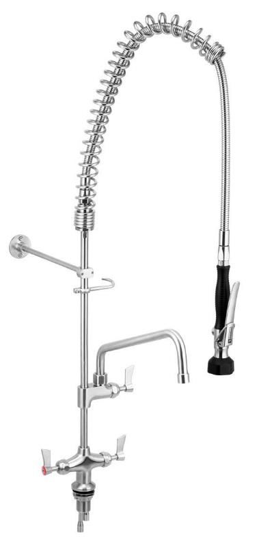 CLEAN-A-JET- S/S Dual Hob Mount Pre Rinse Unit.Inc 12” Pot Filler