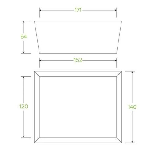 Takeaway Lunch Box 152x120x64mm Medium BioBoard Kraft