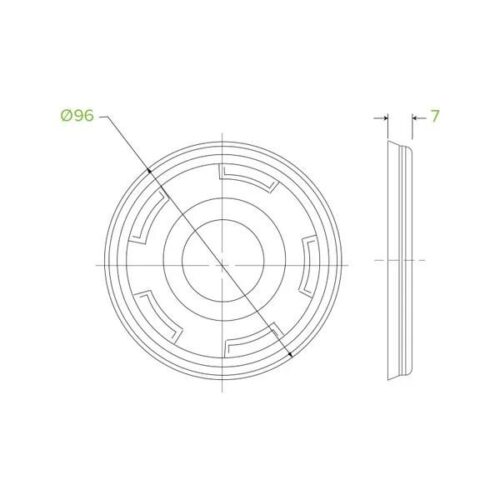 Biocup Lid Flat to Suit PLA (Clear) Green Line 300-700ml Cup