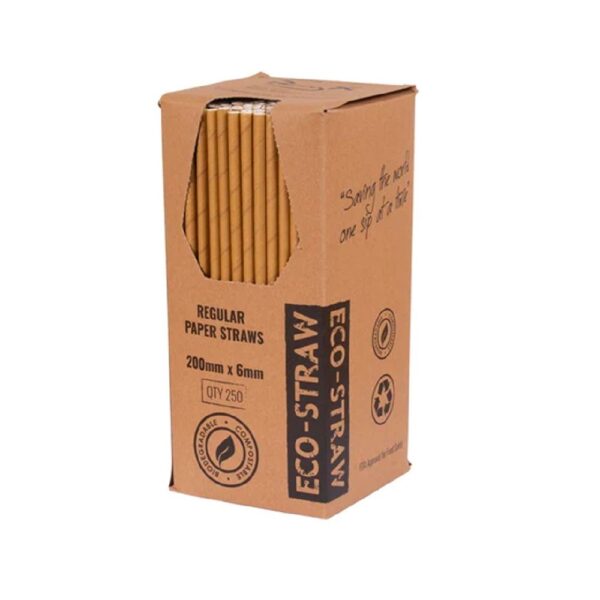 Straw Regular 200mm (6mm) 3 Ply Kraft