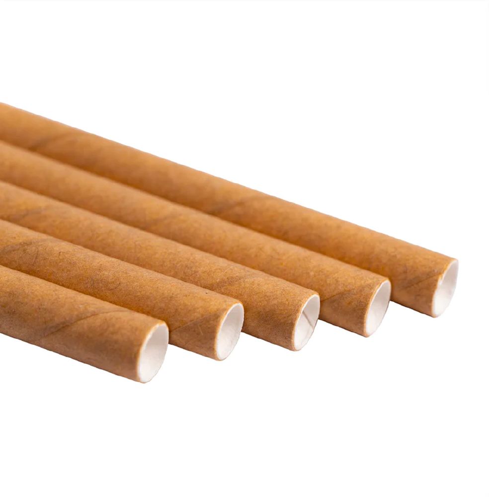 Straw Jumbo 235mm (8mm) 3 Ply Kraft