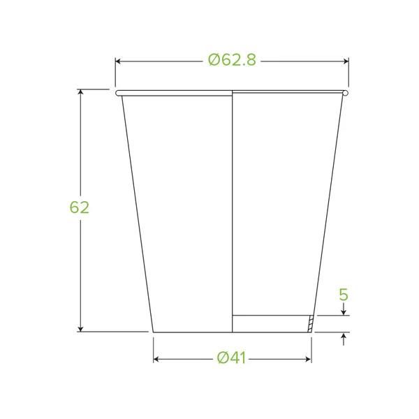 Single Wall Takeaway Coffee Cup 120ml / 4oz (63mm) BioCup White