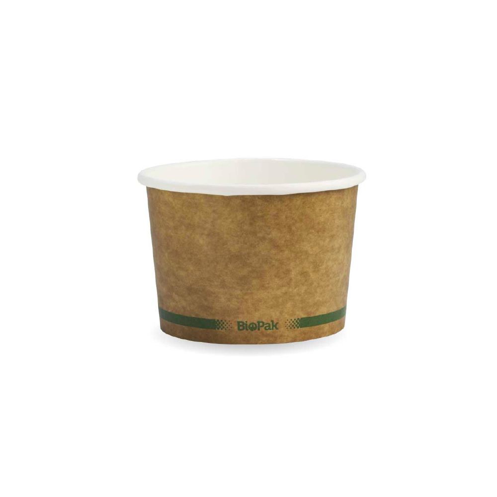 Biobowl Paper 550ml (16oz) - Natural Green Stripe