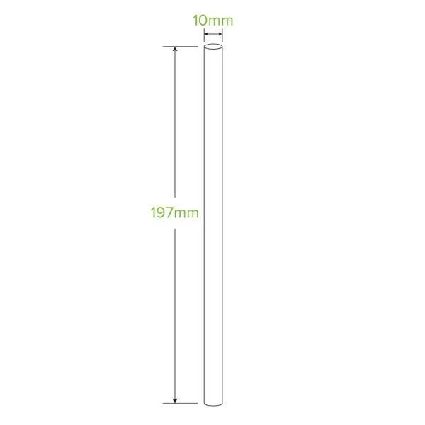 Straw Jumbo 197mm (10mm) 3 Ply Black