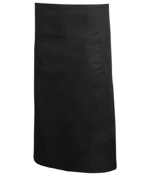 Waist Apron w/ Pocket Black 3/4 86cm x 70cm
