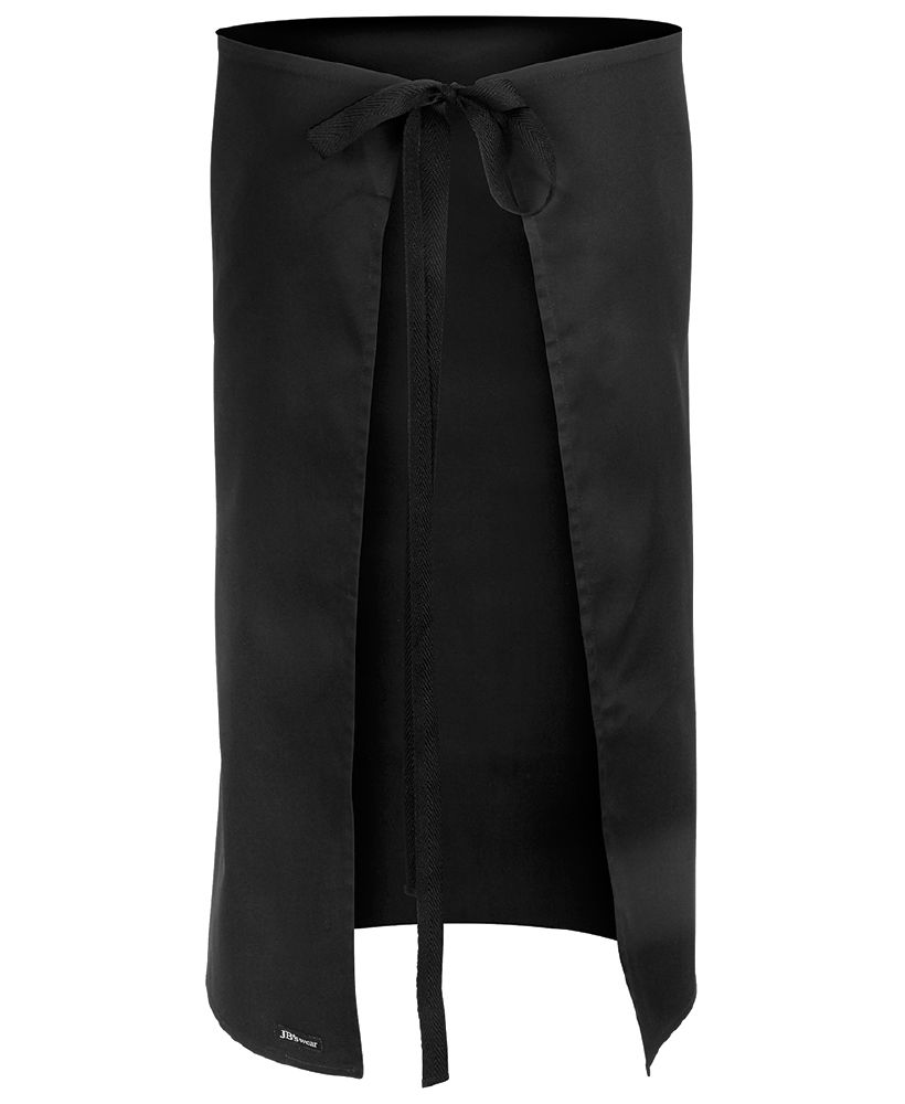 Waist Apron w/ Pocket Black 3/4 86cm x 70cm