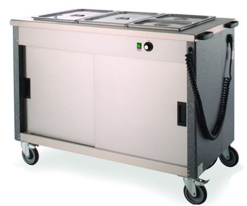 Versigen 3 GN Size Mobile Bain Marie with Fan Assisted Hot Cupboard 1085mm 3FBM