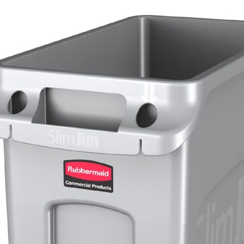 Rubbermaid Vented Slim Jim Rubbish Bin 61L Grey
