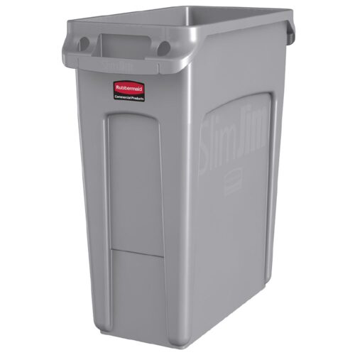Rubbermaid Vented Slim Jim Rubbish Bin 61L Grey