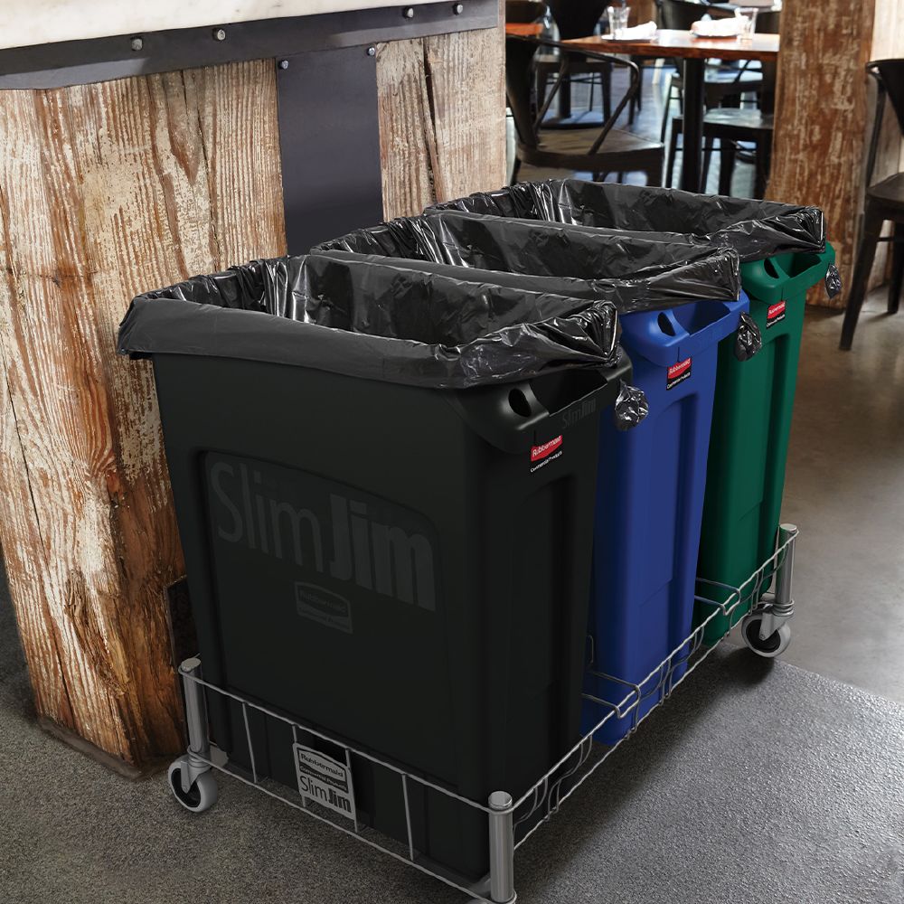 Rubbermaid Vented Slim Jim Recyling Bin 87L Green