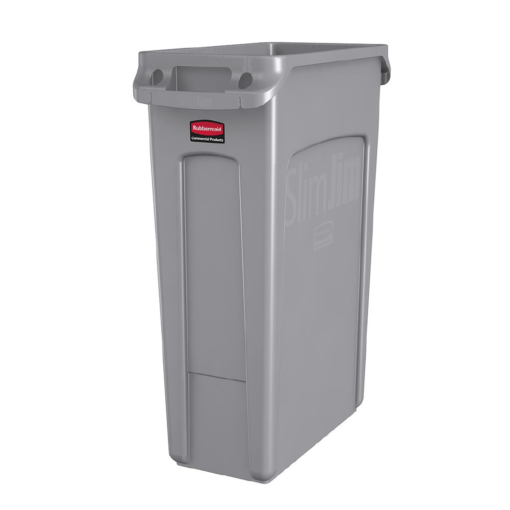 Rubbermaid Vented Slim Jim Rubbish Bin 87L Gray