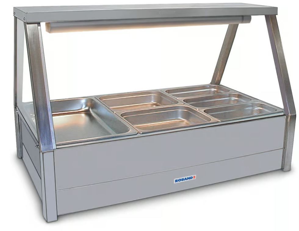 ROBAND Hot Food Display Double Row Straight Glass 3 Bay 1030mm E23