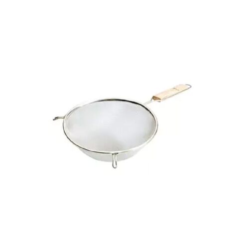 Strainer Fine Mesh 200mm Wood Handlel Tin Plated