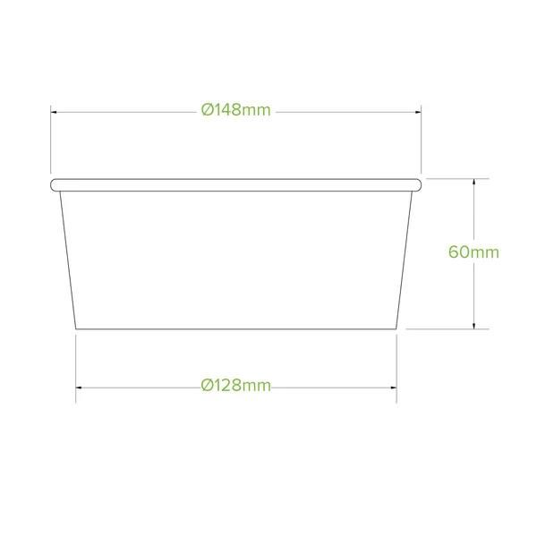 Takeaway Bowl 750ml Medium BioBoard Kraft