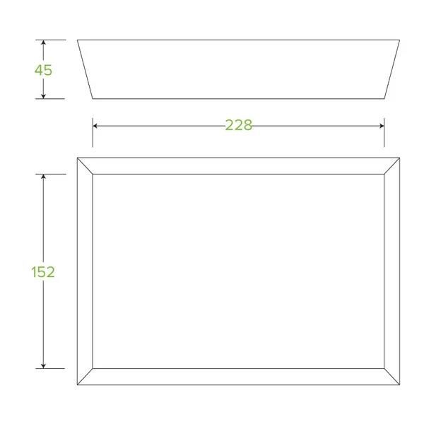 Takeaway Food Tray #4 228x152x45mm BioBoard Kraft
