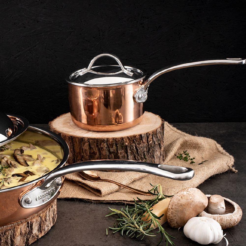 Saucepan 3Litre w/helper handle Copper Chasseur Escoffier 20x12cm