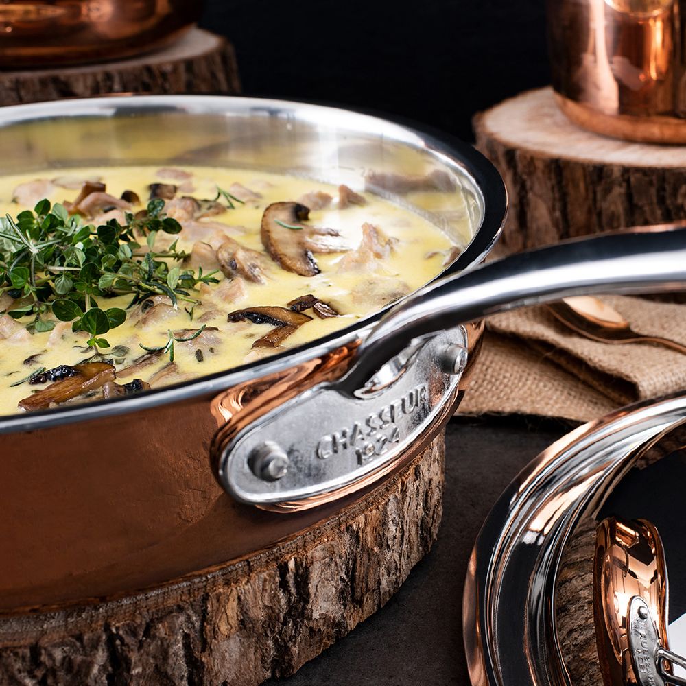 Saute Pan Copper Chasseur Escoffier 28x6cm