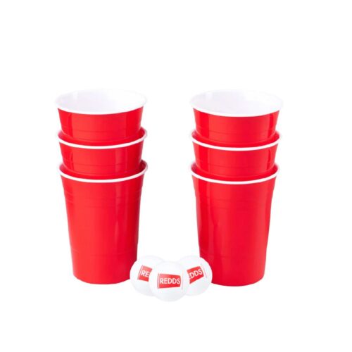 Redds Reusable Pack 425ml Red Cup with 3 Ping Pong Balls