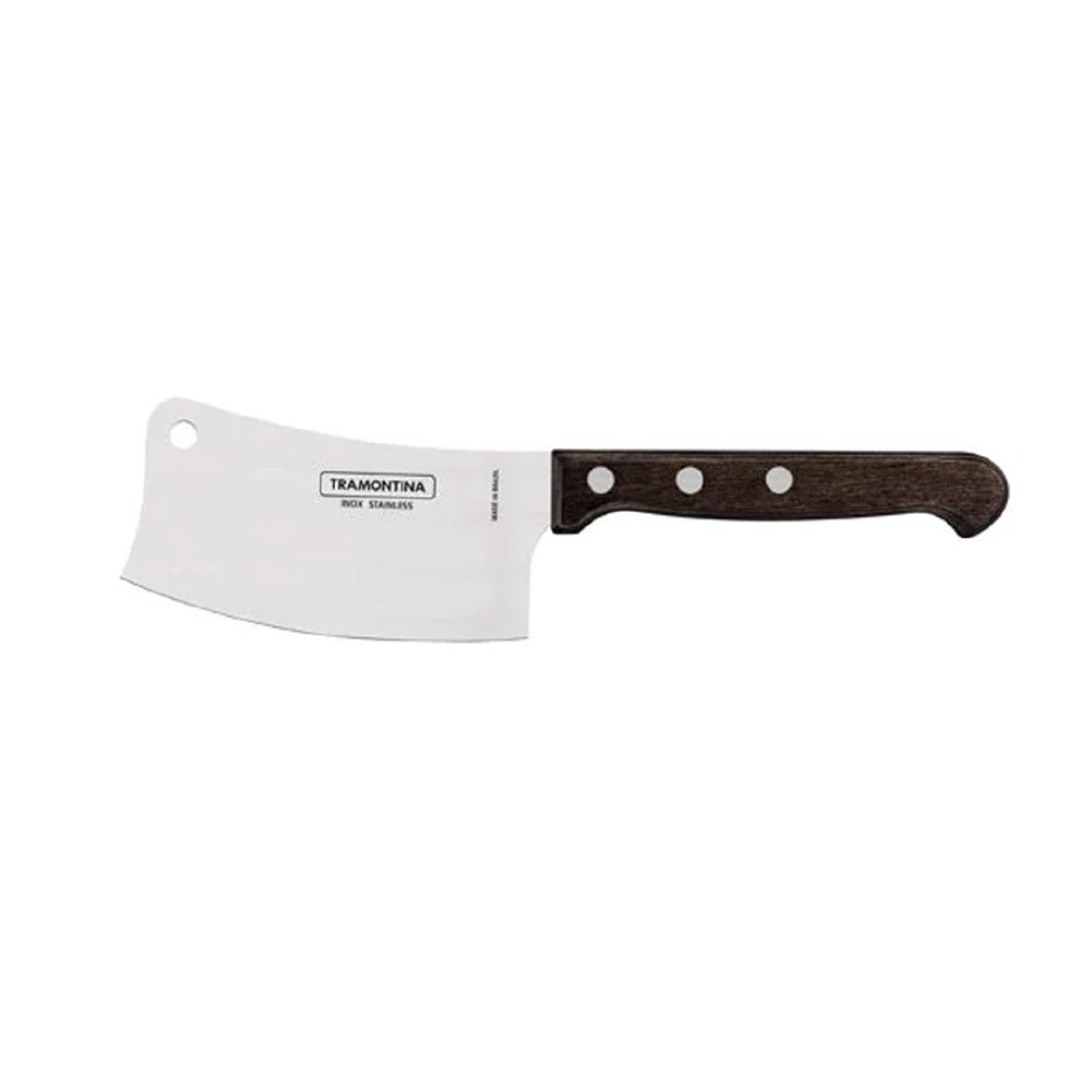 Tramontina Churrasco Tomahawk Steak Knife Brown Polywood Handle 102mm