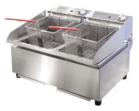 Woodson Deep Fryer Double Pan 2x5.5Ltr Pans 550mm 2x10amp
