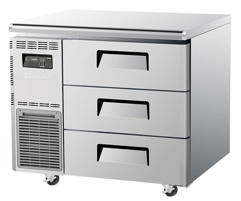 TURBO AIR Undercounter Storage Freezer 3 Drawers 198L 900mm KUF9-3D-3