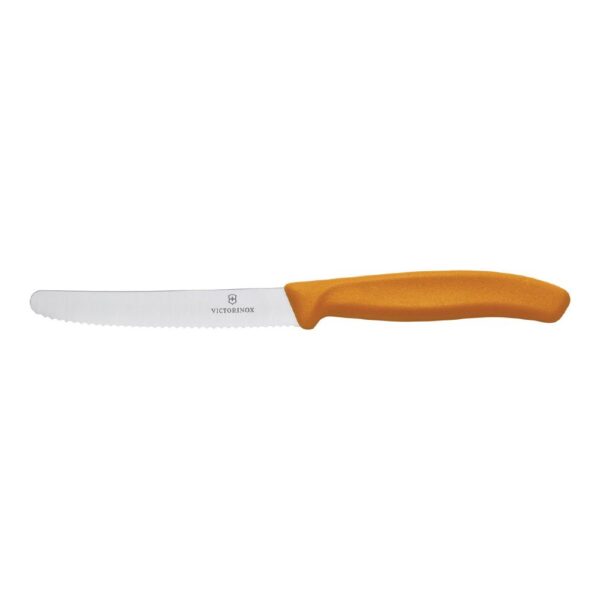 Steak & Tomato Knife 110mm Serrated Blade Victorinox - Orange Handle