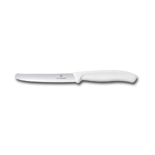 Steak & Tomato Knife 110mm Serrated Blade Victorinox - White Handle