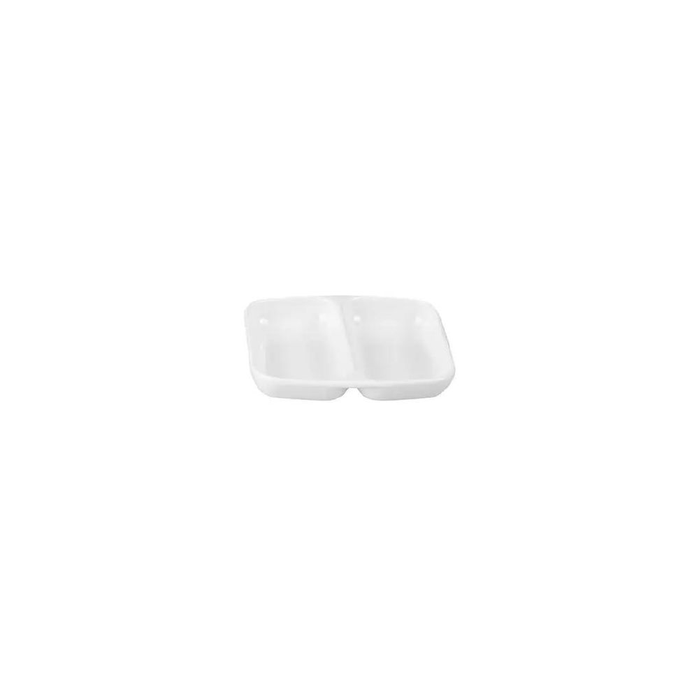 Melamine Sauce Dish 85mmx70mm Divided White