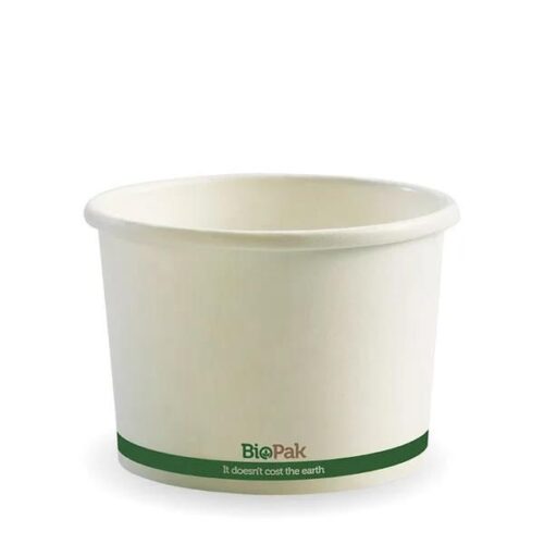 Biobowl Paper 550ml (16oz) - White Green Stripe