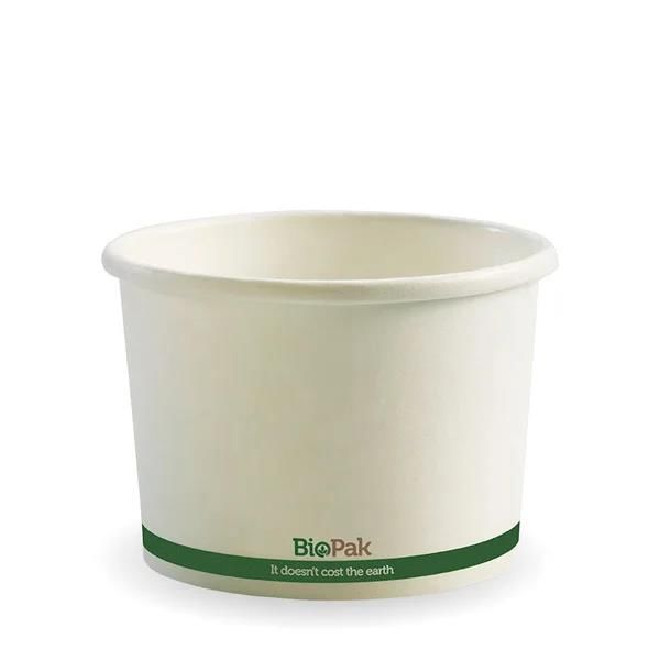 Biobowl Paper 550ml (16oz) - White Green Stripe